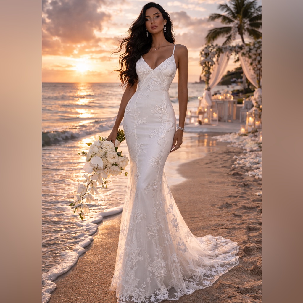 Size 10 Lace Wedding Dress Beach Garden Bridal Gown Boho Chic Nwot